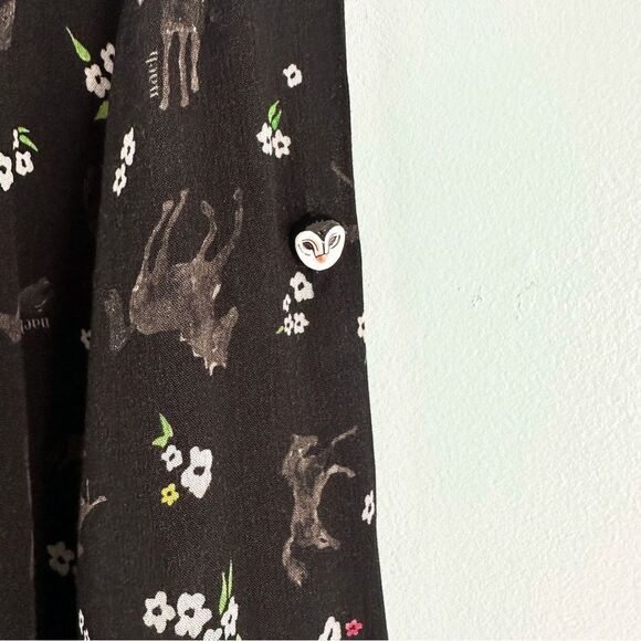 Nach Horse Novelty Print Hand Drawn Pattern Blouse Top - Picture 5 of 10